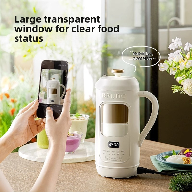 BRUNO μηχανή γάλακτος σόγιας οικιακή χρήση, αυτόματη μίνι, χαμηλός θόρυβος, χωρητικότητα 0.9–1.2 L, ισχύς 1000W, τάση 220V, αυτόματος καθαρισμός DJ05