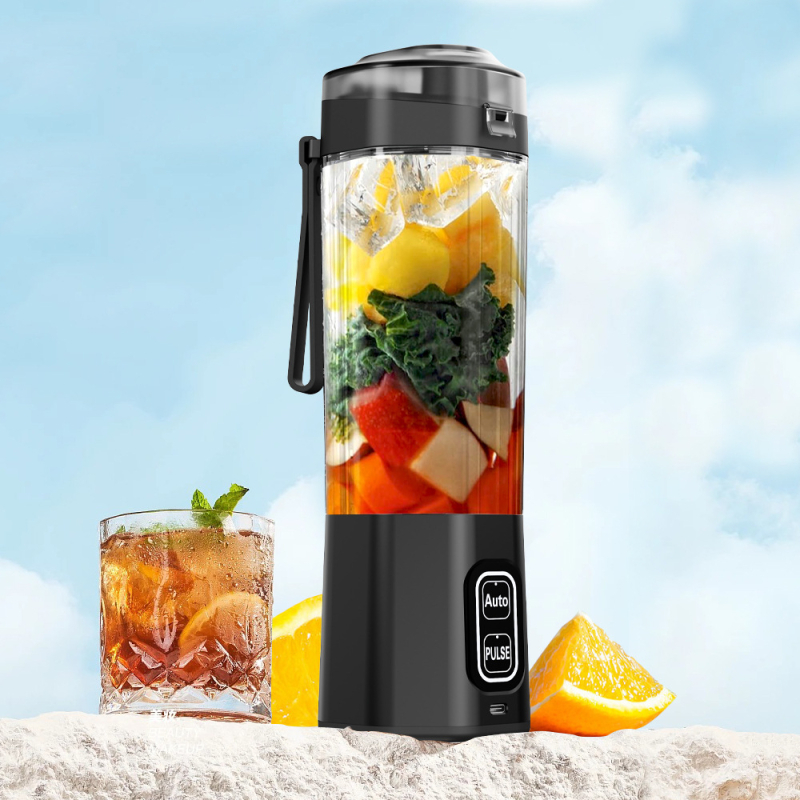 Blender portabil electric pentru suc, capacitate 700 ml, 360 W, viteză până la 22001 rpm, cinci sau mai multe lame, baterie încorporată