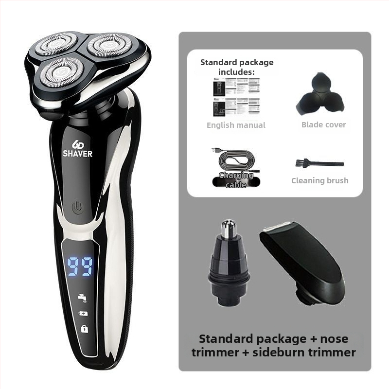 Elektrický holiaci strojček s jednou rotačnou hlavou, USB nabíjanie, 60+ minút prevádzky, bezkartáčový motor, mokré aj suché použitie