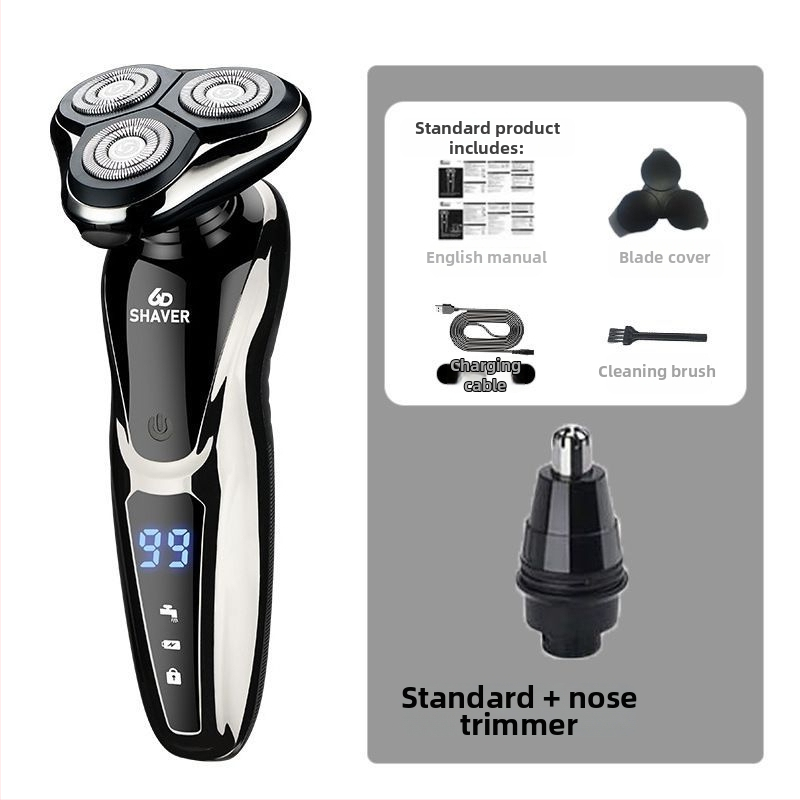 Elektrický holiaci strojček s jednou rotačnou hlavou, USB nabíjanie, 60+ minút prevádzky, bezkartáčový motor, mokré aj suché použitie