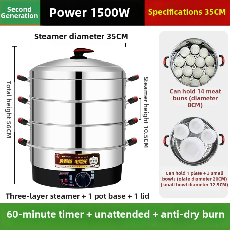 Elektrický parný hrniec, Nerezová oceľ, Tri alebo viac vrstiev, Kapacita nad 10 l, Automatické vypnutie