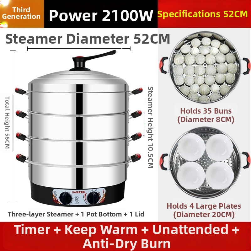 Elektrický parný hrniec, Nerezová oceľ, Tri alebo viac vrstiev, Kapacita nad 10 l, Automatické vypnutie