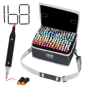 Touch Marker Set – Markeri s dvostrukim vrhom na bazi ulja i alkohola za djecu, 48 boja i 262 boje markera (na veliko)