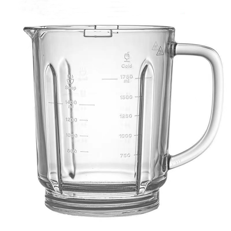 Blue Weidi Стъклена чаша за блендер от боросиликат, модел 1750ml; функции: хранителни добавки, смилане за разрушаване на клетъчните стени, бързо пюриране