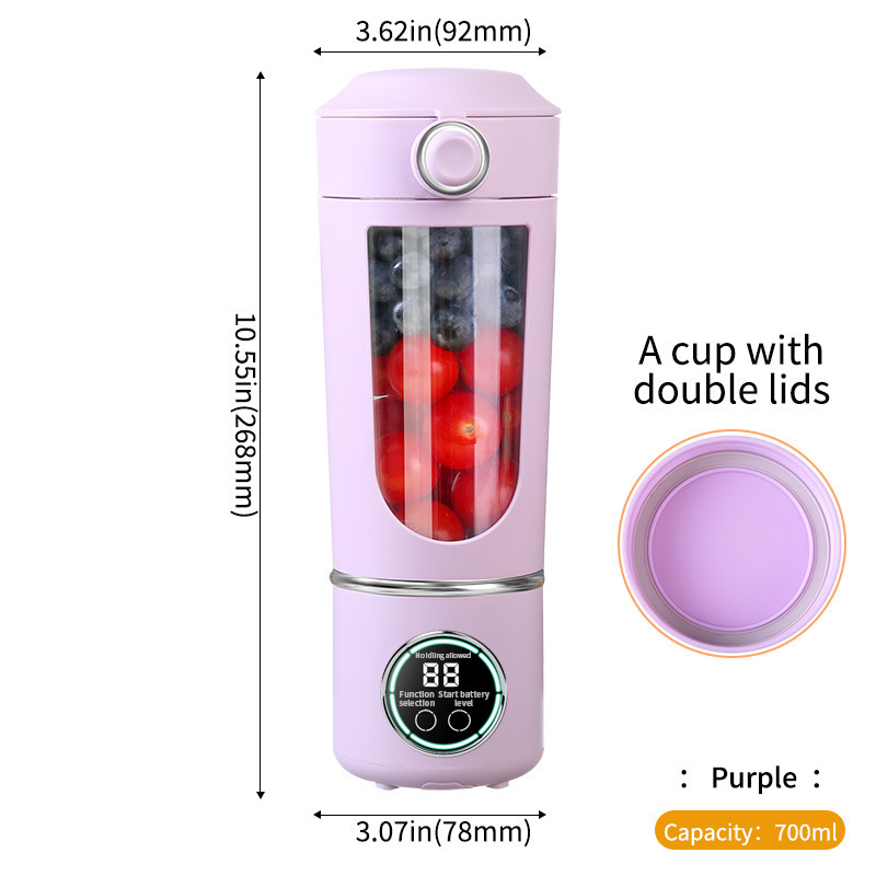 Prijenosna čaša za sokove – kompaktan višenamjenski punjivi sokovnik s ugrađenom baterijom, 150 W, kapacitet 601–800 ml, drobljenje leda.
