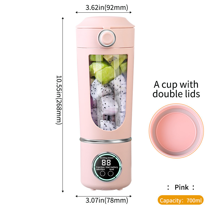 Prijenosna čaša za sokove – kompaktan višenamjenski punjivi sokovnik s ugrađenom baterijom, 150 W, kapacitet 601–800 ml, drobljenje leda.