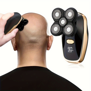 Električni brijač za golu glavu – Punjivi, vodootporan, oštrice od nehrđajućeg čelika, ugrađena baterija, trajanje baterije 3-6 sati