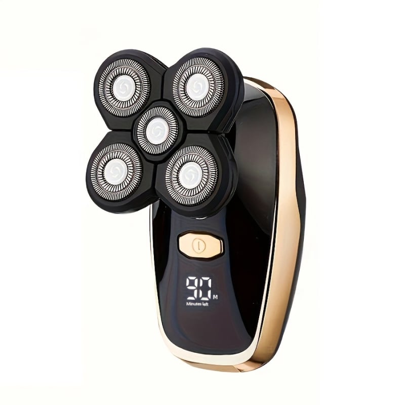 Električni brijač za golu glavu – Punjivi, vodootporan, oštrice od nehrđajućeg čelika, ugrađena baterija, trajanje baterije 3-6 sati