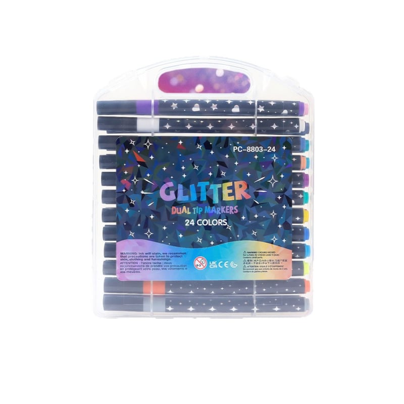 Ju Chen μαλακό άκρο glitter μαρκαδόρος με διχρωμία και δυνατότητα υδατογραφίας