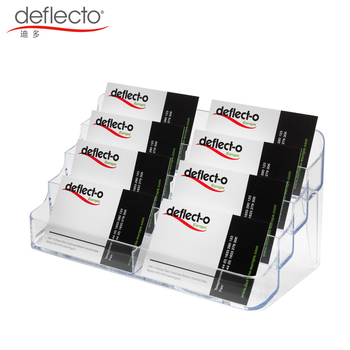 Dido cutie pentru carduri cu patru straturi, cu opt compartimente, Material PS, Model 70801, Suport transparent pentru carduri, Logo imprimat