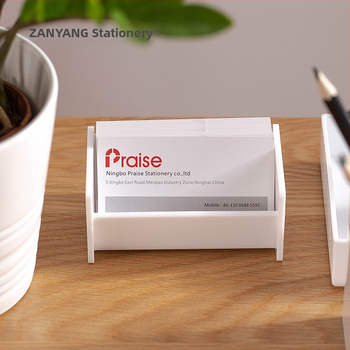 Plastový stojan na vizitky a poznámky do kancelárie, model 1004, jednovrstvový, kapacita 50 vizitiek, tlačené logo povolené