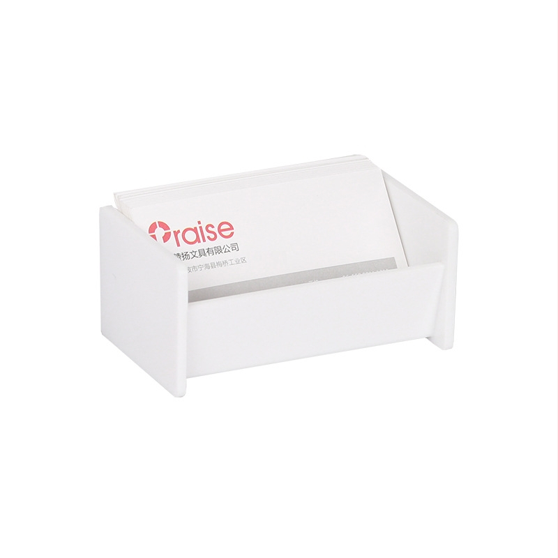 Plastový stojan na vizitky a poznámky do kancelárie, model 1004, jednovrstvový, kapacita 50 vizitiek, tlačené logo povolené