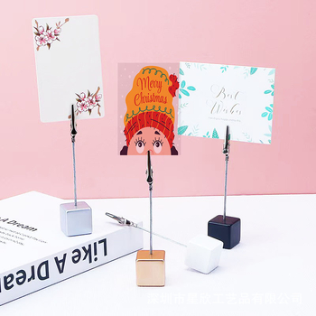 Suport pătrat pentru notițe din rășină, cu clipsă în formă de gură de crocodil, pentru fotografii, cărți de vizită și mesaje