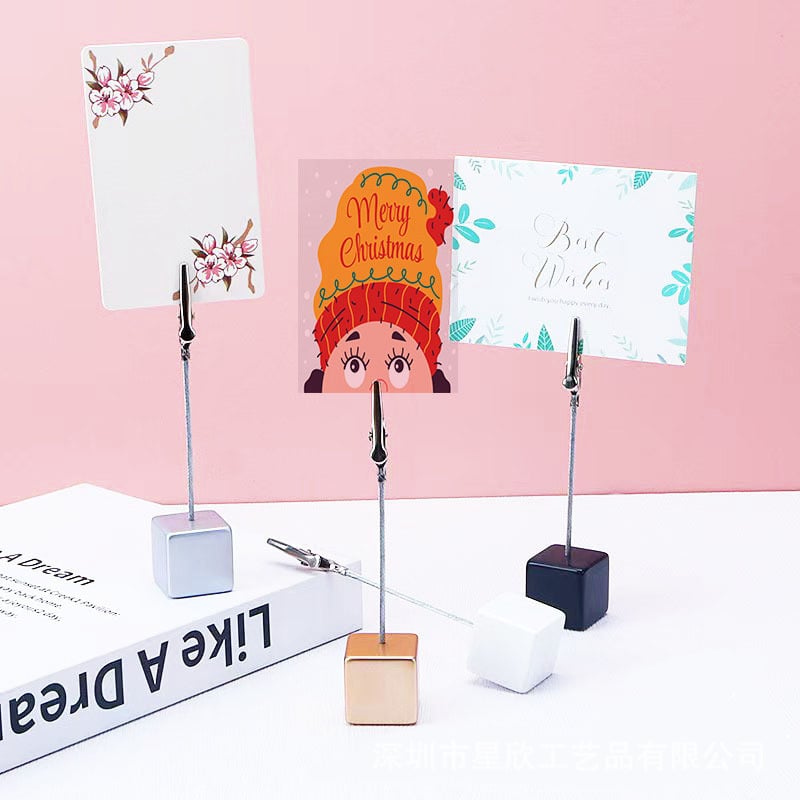 Suport pătrat pentru notițe din rășină, cu clipsă în formă de gură de crocodil, pentru fotografii, cărți de vizită și mesaje