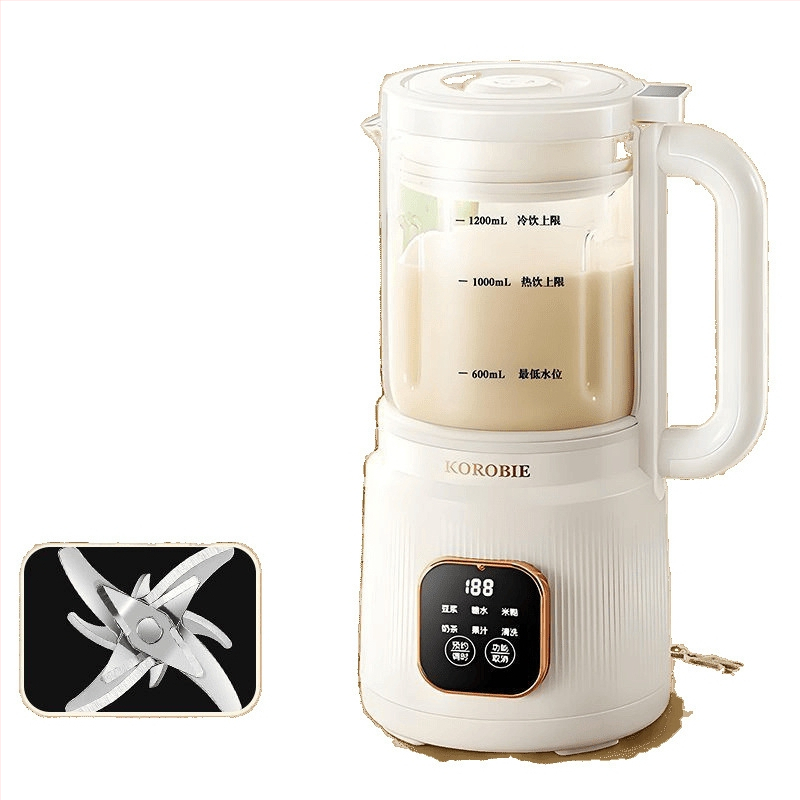 Sklenený stroj na sójové mlieko s automatickým ohrevom, kapacita 1–1,5 L, bez filtra, dotykové ovládanie