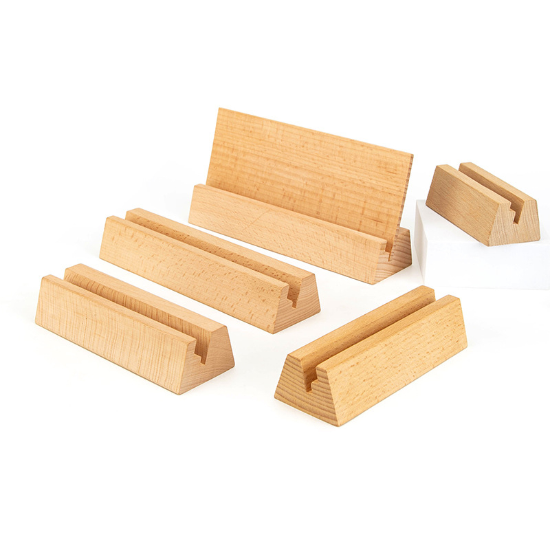 Držač kartica od drveta s klipom za bilješke, drveni stalak za stolni kalendar