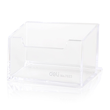 Deli 7623 Suport pentru Cărți de Vizită din Plastic, Capacitate Mare, Pentru Birou, Strat Unic, Ideal Cadou de Afaceri