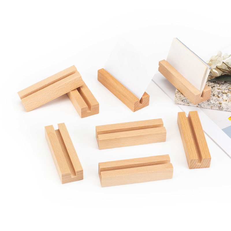 Bukova drvena baza za kalendar i držač kartica — Materijal: Beech; Stil: Moderna jednostavnost; Značka: Senyao Bamboo