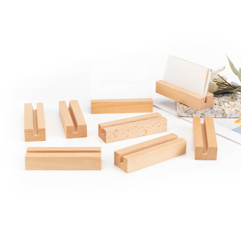 Bukova drvena baza za kalendar i držač kartica — Materijal: Beech; Stil: Moderna jednostavnost; Značka: Senyao Bamboo