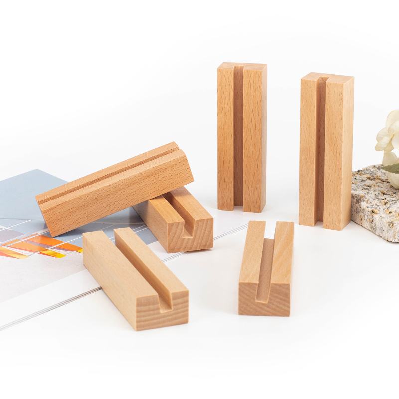 Bukova drvena baza za kalendar i držač kartica — Materijal: Beech; Stil: Moderna jednostavnost; Značka: Senyao Bamboo