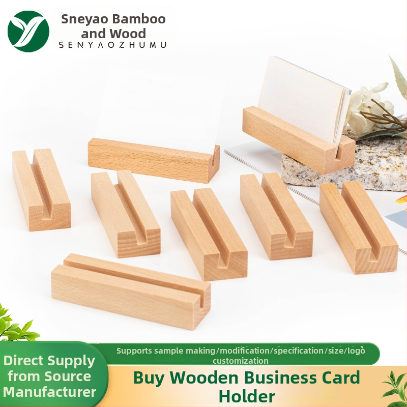 Bukova drvena baza za kalendar i držač kartica — Materijal: Beech; Stil: Moderna jednostavnost; Značka: Senyao Bamboo