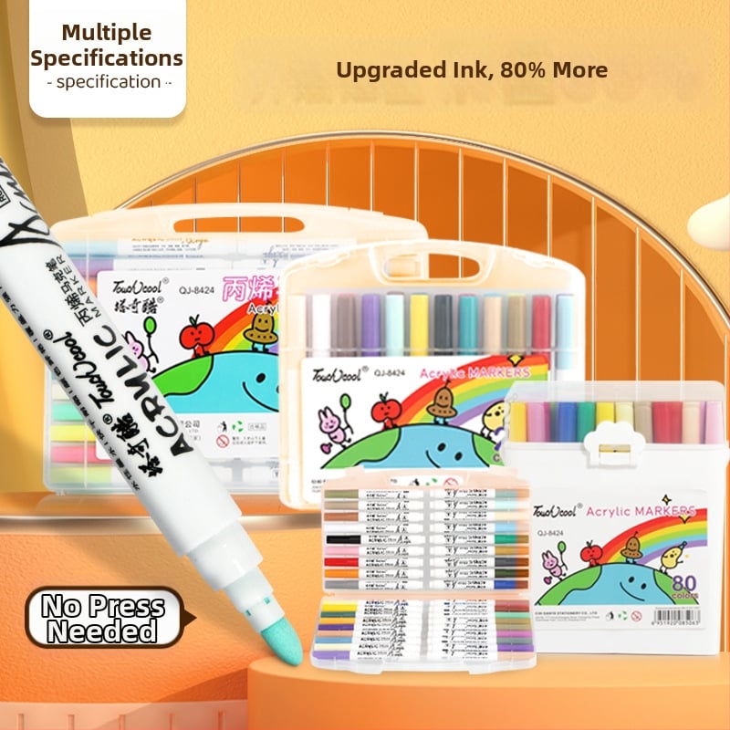 Ακρυλικός μαρκαδόρος με δυνατότητα στοίβαξης για μαθητές και παιδιά, με βάση το νερό, με μεγάλη χωρητικότητα, γρήγορο στέγνωμα, αδιάβροχος