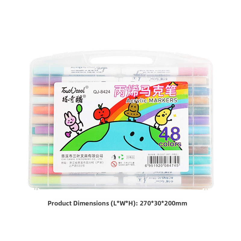 Ακρυλικός μαρκαδόρος με δυνατότητα στοίβαξης για μαθητές και παιδιά, με βάση το νερό, με μεγάλη χωρητικότητα, γρήγορο στέγνωμα, αδιάβροχος