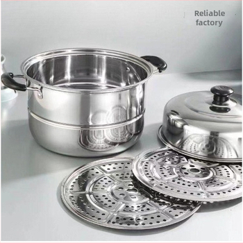 Parný hrniec z nehrdzavejúcej ocele 201, titanový dno, 1 vrstva, vhodný pre plynový sporák