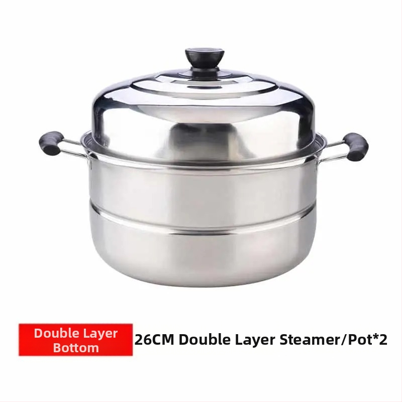 Parný hrniec z nehrdzavejúcej ocele 201, titanový dno, 1 vrstva, vhodný pre plynový sporák