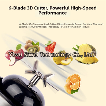 Prijenosni USB sok za voće i povrće – ugrađena baterija, 120 W, brzina 15001–18000 rpm, 5+ oštrica, kapacitet do 400 ml