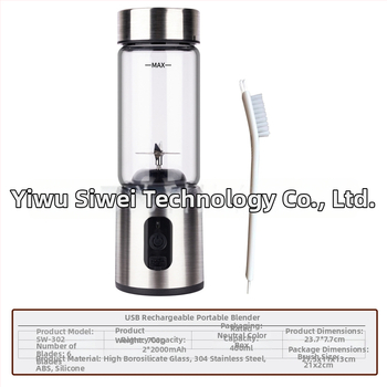 Prijenosni USB sok za voće i povrće – ugrađena baterija, 120 W, brzina 15001–18000 rpm, 5+ oštrica, kapacitet do 400 ml