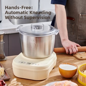 Tésztamixer – teljesen automata, érintőgombos kezeléssel, rozsdamentes acél tál, 5–10 L kapacitás, 111–240 V