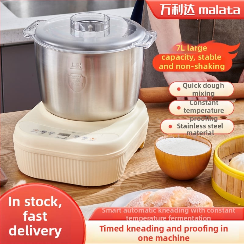 Tésztamixer – teljesen automata, érintőgombos kezeléssel, rozsdamentes acél tál, 5–10 L kapacitás, 111–240 V