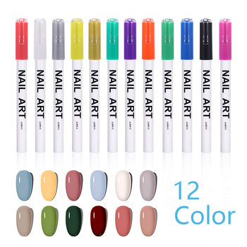 Boje marker za nokte umjetnost, točkice i konture markeri, DIY marker set za nokte, set grafita za nokte, PVC kutija, 12 komada u kutiji, 24 zamjenske boje