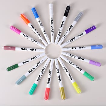 Boje marker za nokte umjetnost, točkice i konture markeri, DIY marker set za nokte, set grafita za nokte, PVC kutija, 12 komada u kutiji, 24 zamjenske boje