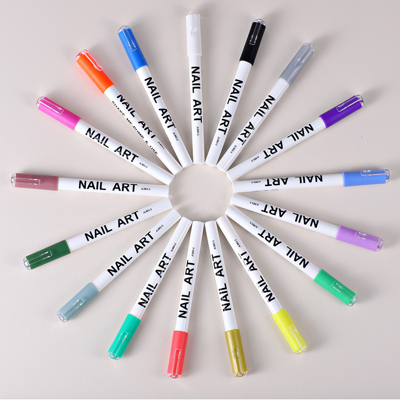 Boje marker za nokte umjetnost, točkice i konture markeri, DIY marker set za nokte, set grafita za nokte, PVC kutija, 12 komada u kutiji, 24 zamjenske boje