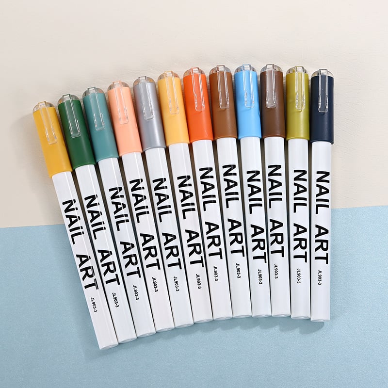 Boje marker za nokte umjetnost, točkice i konture markeri, DIY marker set za nokte, set grafita za nokte, PVC kutija, 12 komada u kutiji, 24 zamjenske boje
