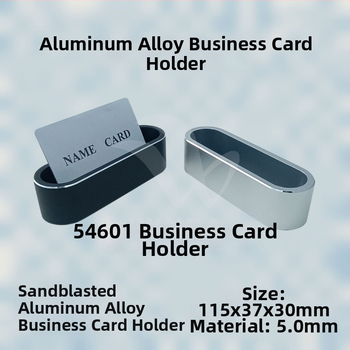 Držiak na vizitky z hliníkovej zliatiny – Model 54601, jednovrstvý, geometrický štýl, tlač loga a prispôsobenie