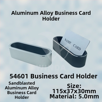 Držiak na vizitky z hliníkovej zliatiny – Model 54601, jednovrstvý, geometrický štýl, tlač loga a prispôsobenie