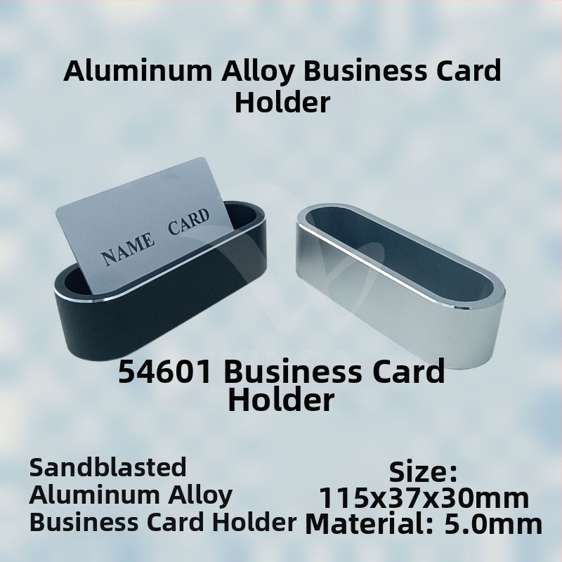 Držiak na vizitky z hliníkovej zliatiny – Model 54601, jednovrstvý, geometrický štýl, tlač loga a prispôsobenie