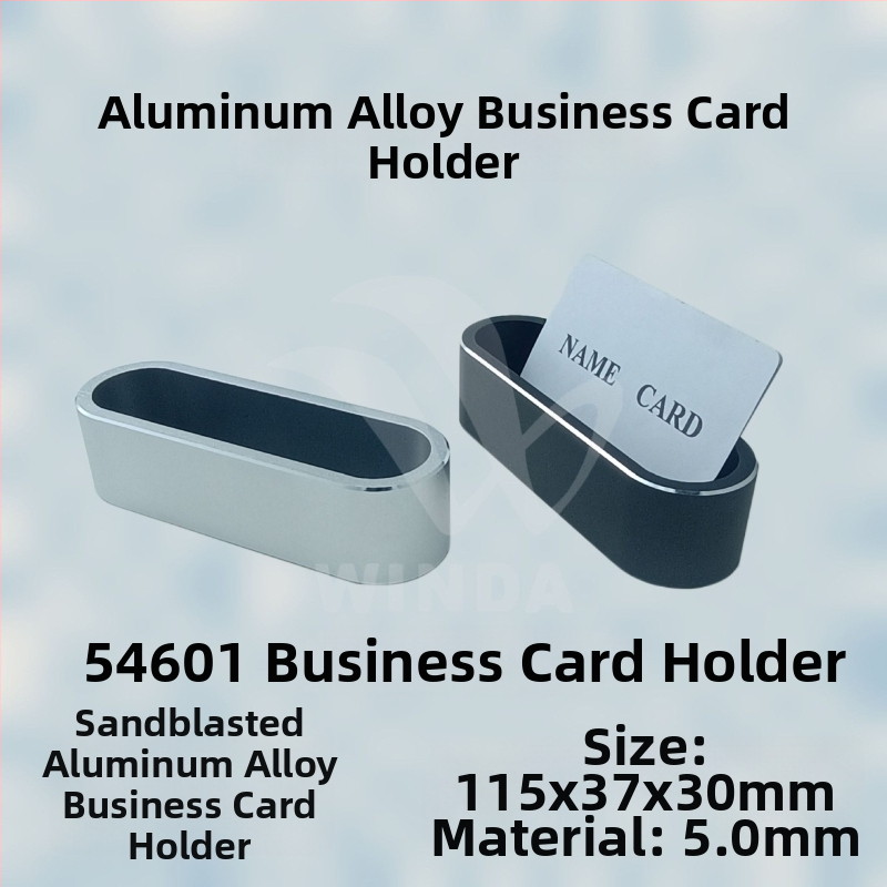 Držiak na vizitky z hliníkovej zliatiny – Model 54601, jednovrstvý, geometrický štýl, tlač loga a prispôsobenie