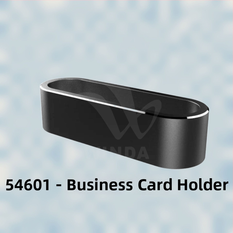 Držiak na vizitky z hliníkovej zliatiny – Model 54601, jednovrstvý, geometrický štýl, tlač loga a prispôsobenie