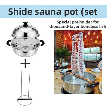 Parný hrniec z nehrdzavejúcej ocele 201, jednovrstvý, nepriľnavý povrch, vhodný pre bežné sporáky, model Sauna pot