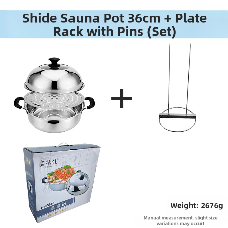 Parný hrniec z nehrdzavejúcej ocele 201, jednovrstvý, nepriľnavý povrch, vhodný pre bežné sporáky, model Sauna pot