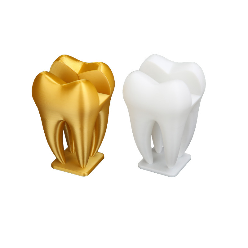 Suport pentru cărți de vizită în formă de dinte pentru cabinet stomatologic — Nothing, PLA, Model 010301002, Personalizabil