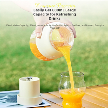 Električni prijenosni iscijedivač soka s ručkom – kapacitet 800 ml, brzina 18000 rpm, snaga 50W, ugrađena baterija, PC plastika za hranu