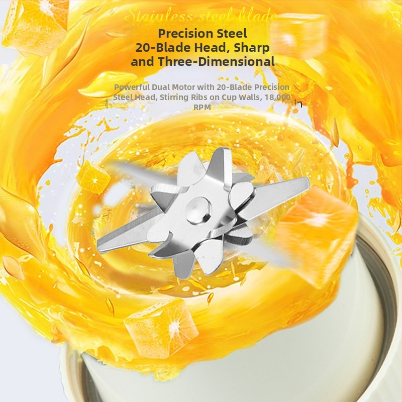 Električni prijenosni iscijedivač soka s ručkom – kapacitet 800 ml, brzina 18000 rpm, snaga 50W, ugrađena baterija, PC plastika za hranu