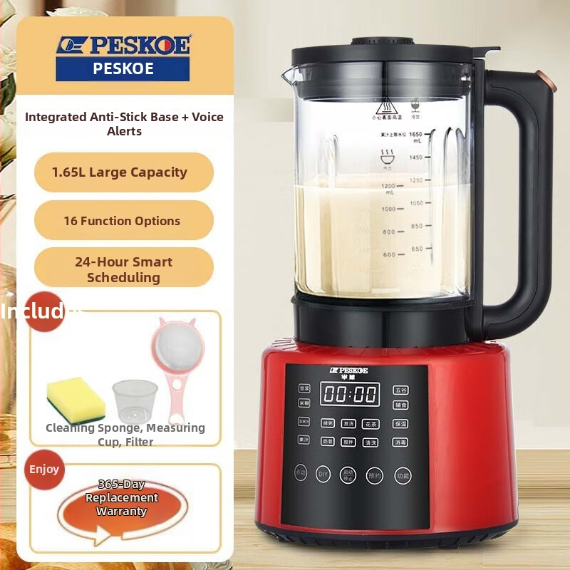 Viacúčelový mlynček na sójové mlieko a šťavy s polovičnou guľou – kapacita 1,2 L+, dotykové ovládanie, mletie bez filtra, 3D vykurovanie, horúce sušenie a sterilizácia