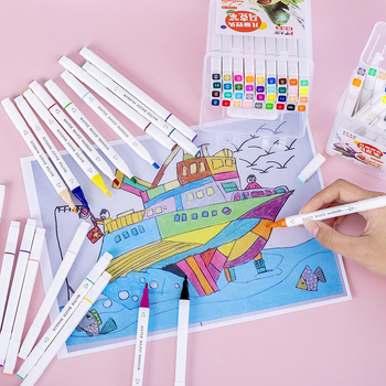 Διπλής άκρης μαρκαδόρος υδατικής βάσης | Μοντέλο FT0020 | Πλαστικό περίβλημα | Μάρκα Fengtu | Χωρίς προσαρμογές