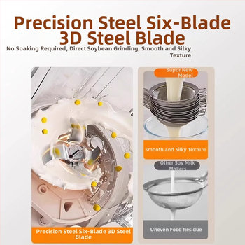 Stroj na sójové mlieko, nerezové telo, 800 W, mletie bez sitka, ohrev spodnej dosky, udržiava teplo pre 4–5 porci